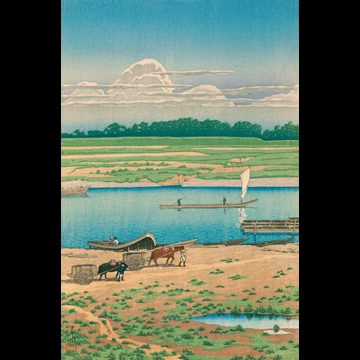 「東京二十景 矢口」 川瀬巴水 （1928年）