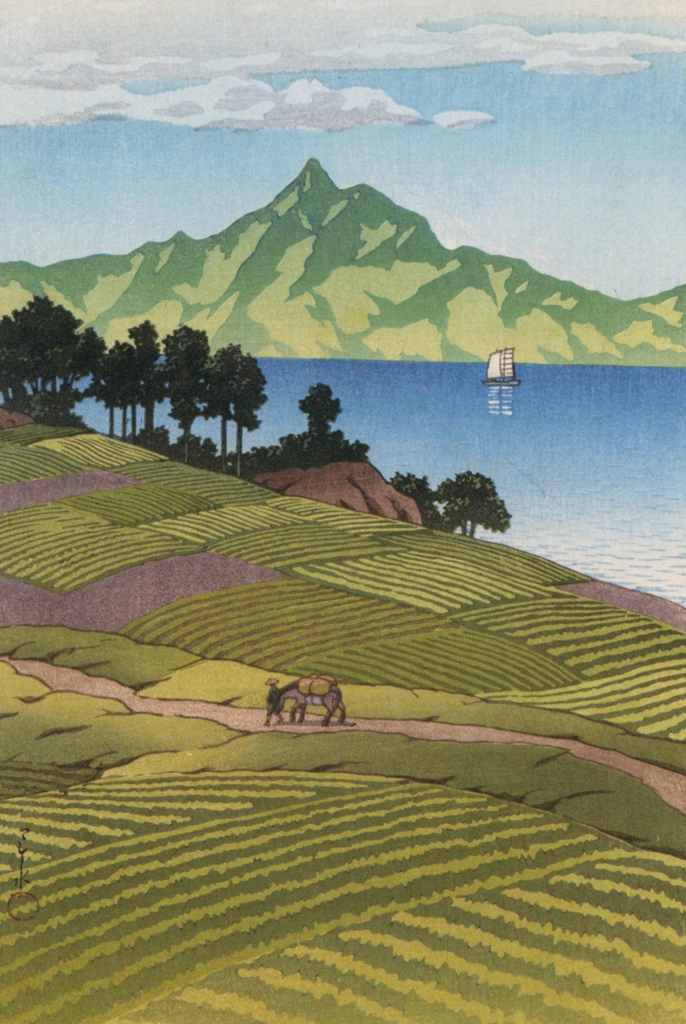 「天草より見たる雲仙」 川瀬巴水 （1937年） | 川瀬巴水作品集より