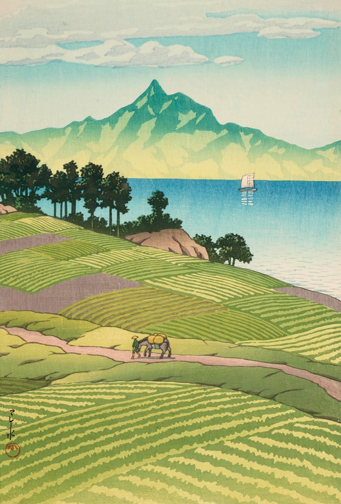 「天草より見たる雲仙」 川瀬巴水 （1937年） | 2