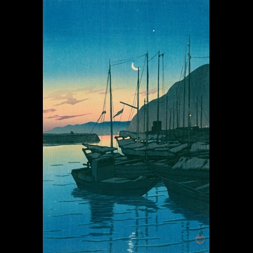 「旅みやげ 第三集 別府の朝」 川瀬巴水 （1928年）