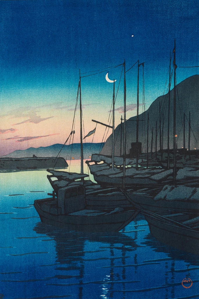Souvenirs of My Travels, 3rd Series: Morning View at Beppu by Hasui Kawase (1928) | 2
