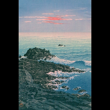 「犬吠の朝」 川瀬巴水 （1931年）