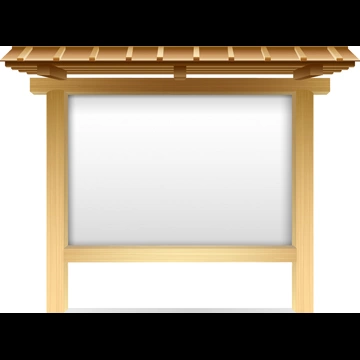 4種類の屋根付きの和風掲示板のイラストとベクター