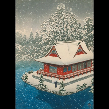 「井之頭の雪」 川瀬巴水 （1928年）