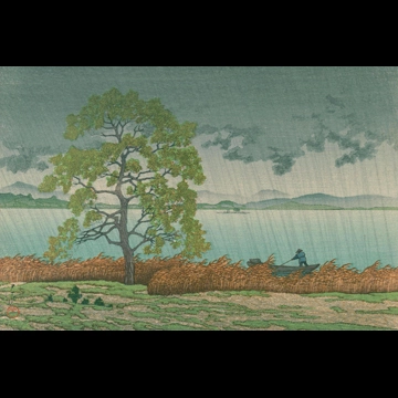 「湖畔の雨（松江）」 川瀬巴水 （1932年）