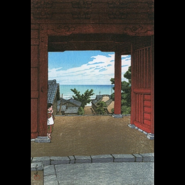 「房州浜荻多門寺」 川瀬巴水 （1934年）