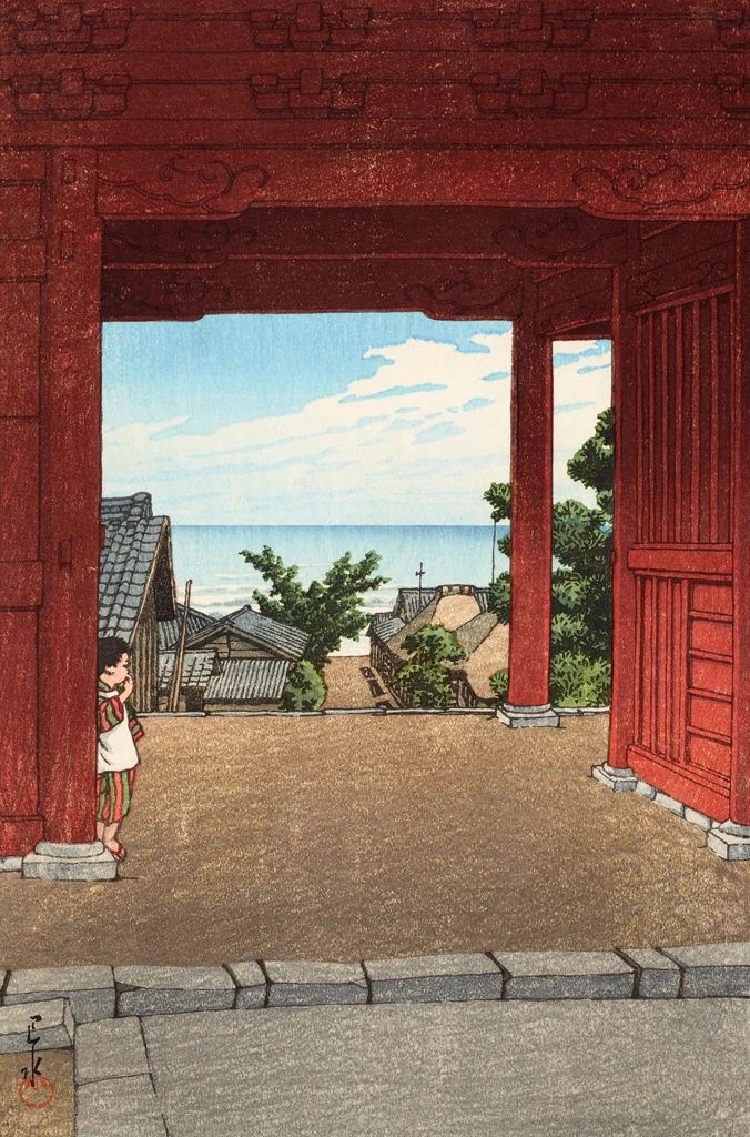 「房州浜荻多門寺」 川瀬巴水 （1934年） | 2