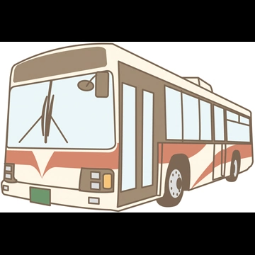 6種類の日本の路線バスのイラストとベクター