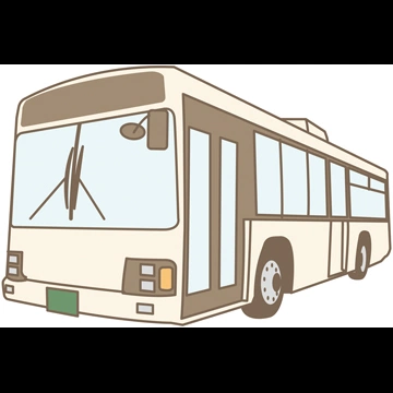 6種類の路線バスのイラストとベクター