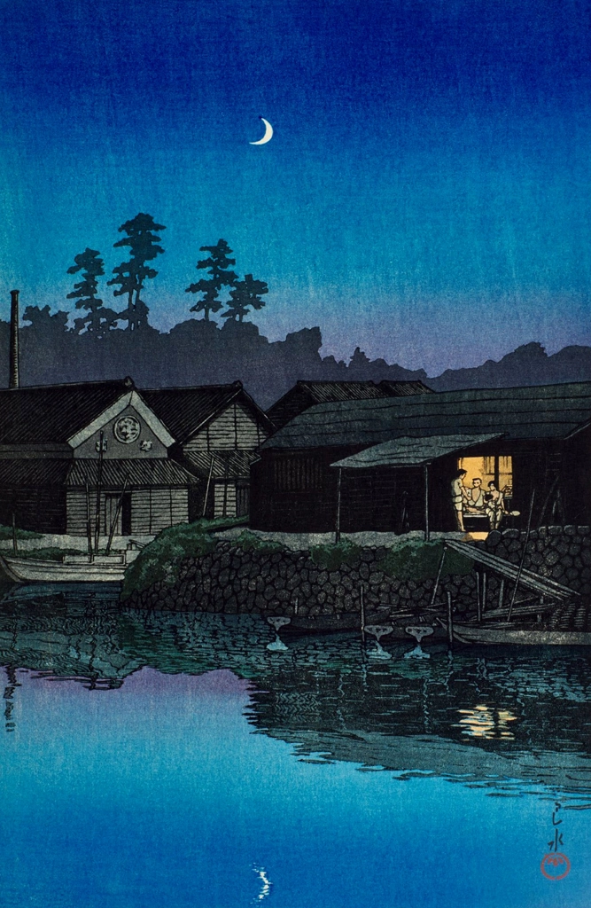 「東海道風景選集  遠州新居町」 川瀬巴水 （1931年） | 2