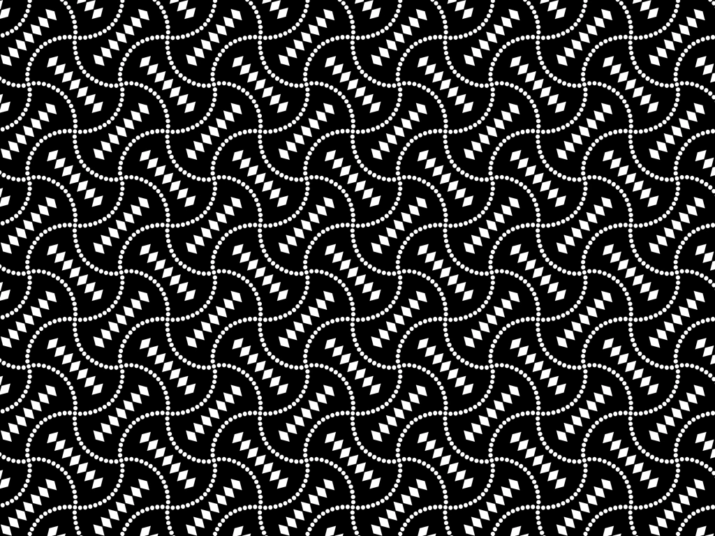 6種類の分銅繋ぎ文様の背景イラストとベクター | 黒色