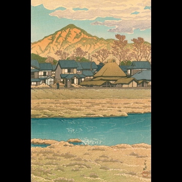 「日本風景集II 関西篇 京都上賀茂の冬」 川瀬巴水 （1933年）