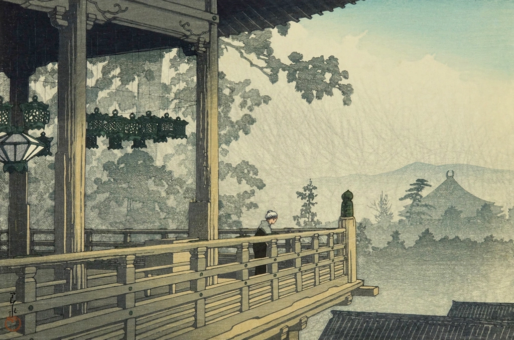 「日本風景集II 関西篇 奈良二月堂」 川瀬巴水 （1934年） | 2