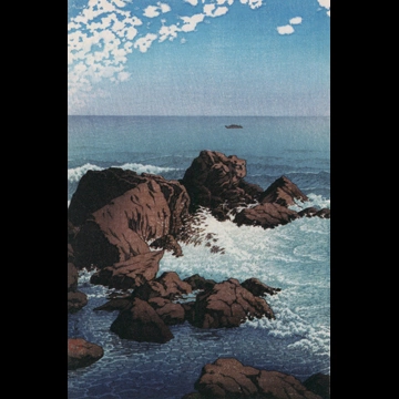 「岩うつ浪（房州黒生）」 川瀬巴水 （1931年）