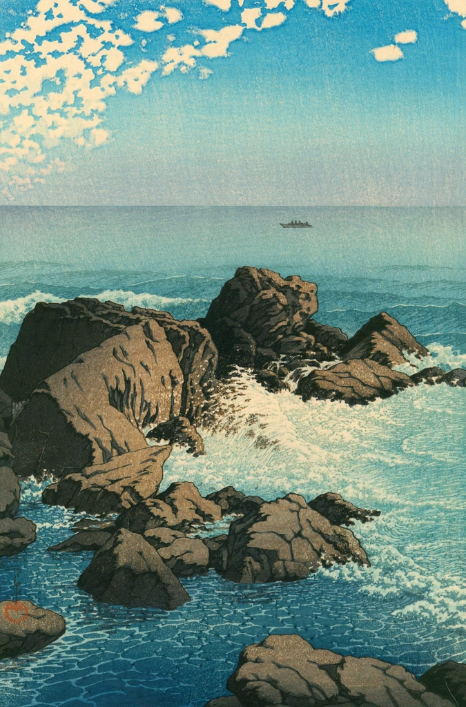 「岩うつ浪（房州黒生）」 川瀬巴水 （1931年） | 2