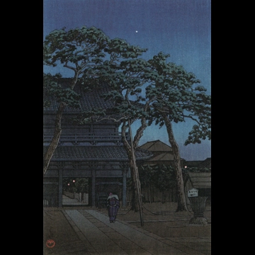 「東海道風景選集 泉岳寺」 川瀬巴水 （1931年）