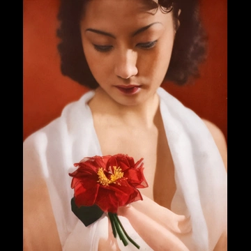 「無題（コサージュと日本人女性）」 尾崎三吉 （1938年以前）
