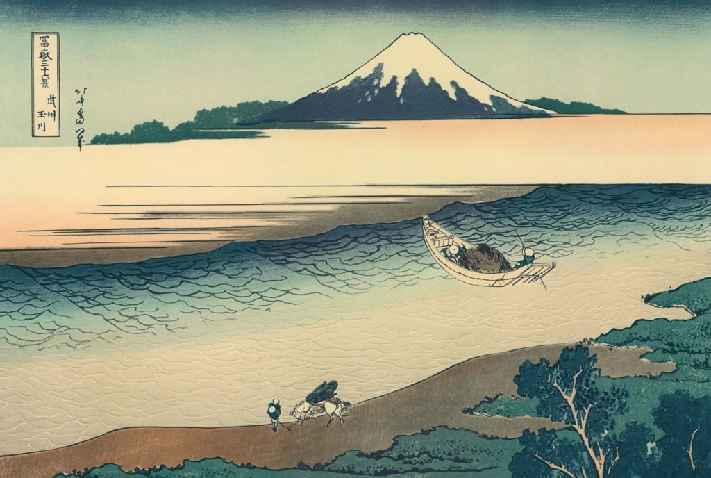「富嶽三十六景 武州玉川」 葛飾北斎 （1830年） | 全集浮世絵版画 別巻2 葛飾北斎 富嶽三十六景より