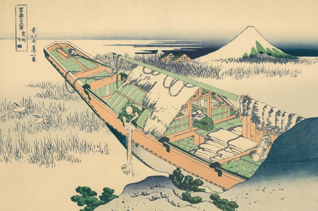 Thirty-Six Views of Mount Fuji: Ushibori in Hitachi Province by Katsushika Hokusai (circa 1830) | from Complete Collection of Ukiyo-e Prints, Separate Volume II