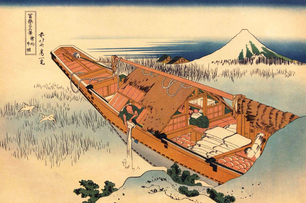 Thirty-Six Views of Mount Fuji: Ushibori in Hitachi Province by Katsushika Hokusai (circa 1830) | from Katsushika Hokusai Fujiyama 36 view