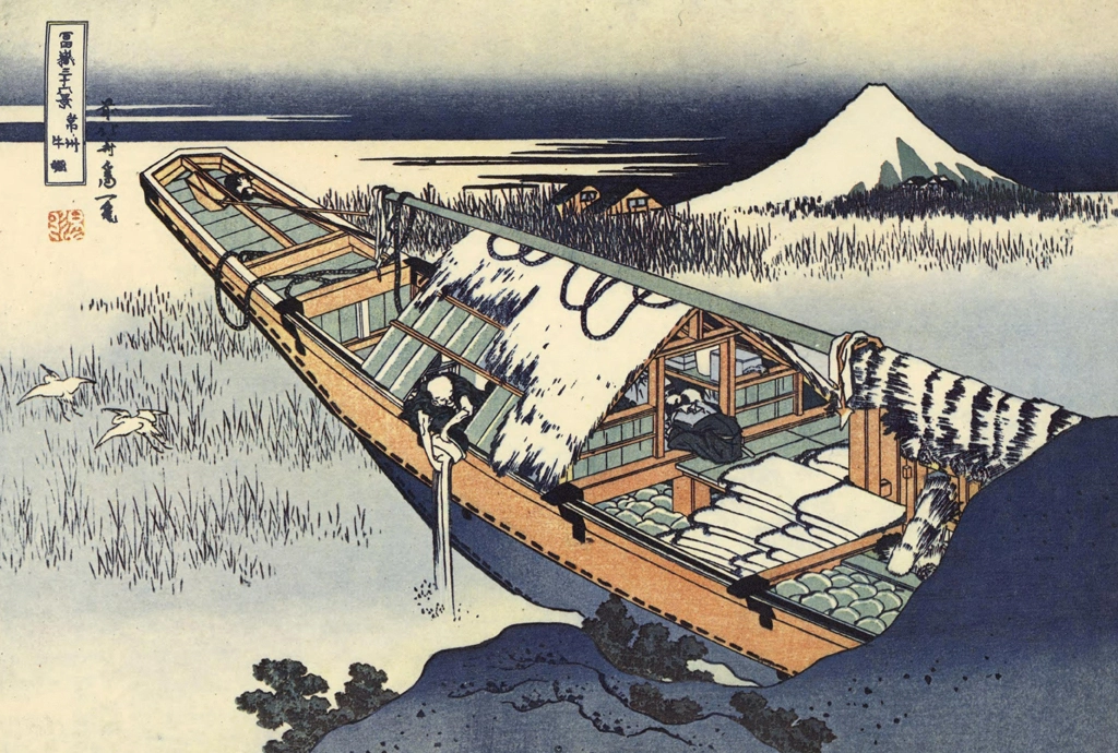Thirty-Six Views of Mount Fuji: Ushibori in Hitachi Province by Katsushika Hokusai (circa 1830) | from Ukiyo-e Masterpiece Selection: Hokusai I