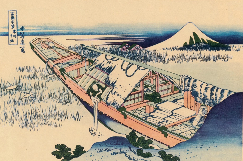 Thirty-Six Views of Mount Fuji: Ushibori in Hitachi Province by Katsushika Hokusai (circa 1830) | from Fugaku Sanjūrokkei