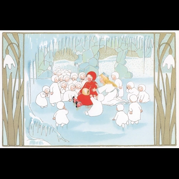 Plate #8 (A Girl’s Feet and Eyes Hurt and She Want to Go Home) from “The Story of the Snow Children” by Sibylle von Olfers