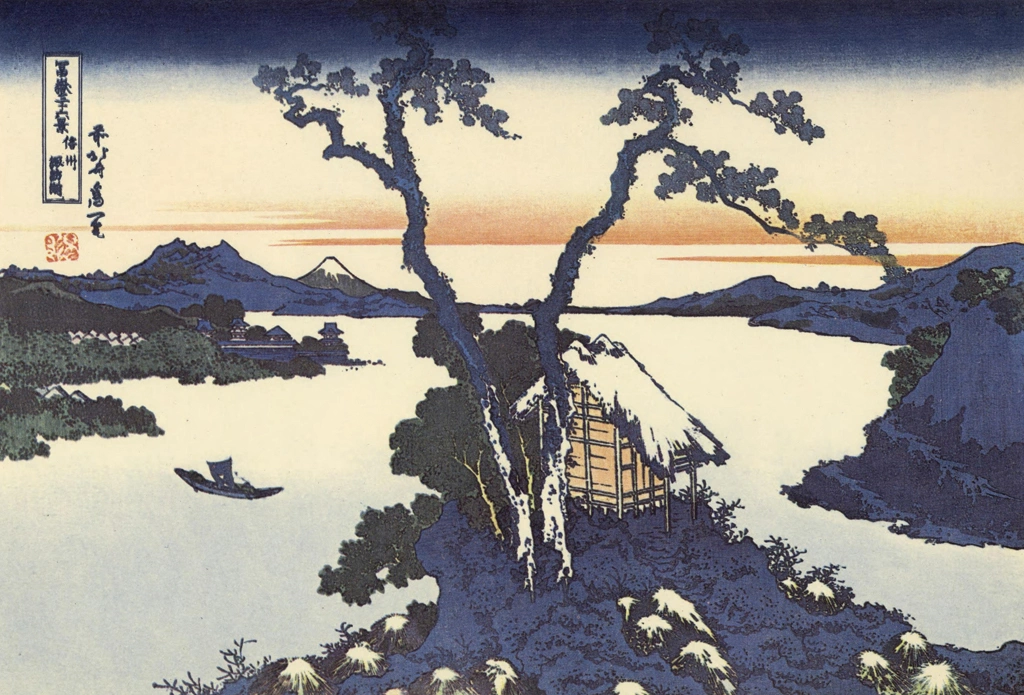 Thirty-Six Views of Mount Fuji: Lake Suwa in Shinano Province by Katsushika Hokusai (circa 1830) | from Ukiyo-e Masterpiece Selection: Hokusai I