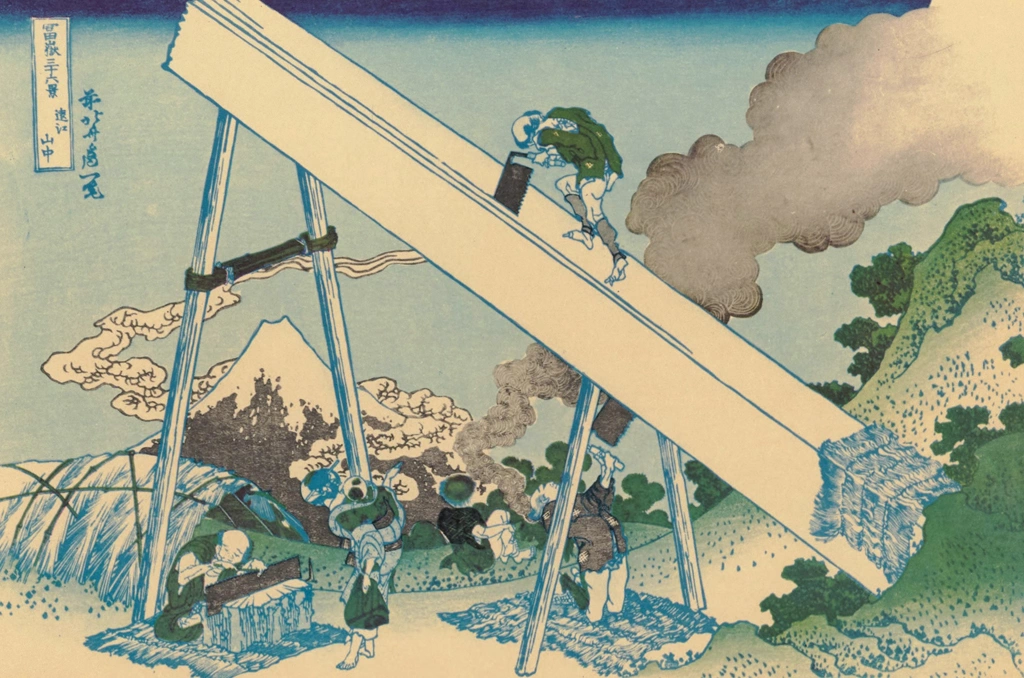 Thirty-Six Views of Mount Fuji: In the Mountains of Tōtōmi Province by Katsushika Hokusai (circa 1830) | from Fugaku Sanjūrokkei