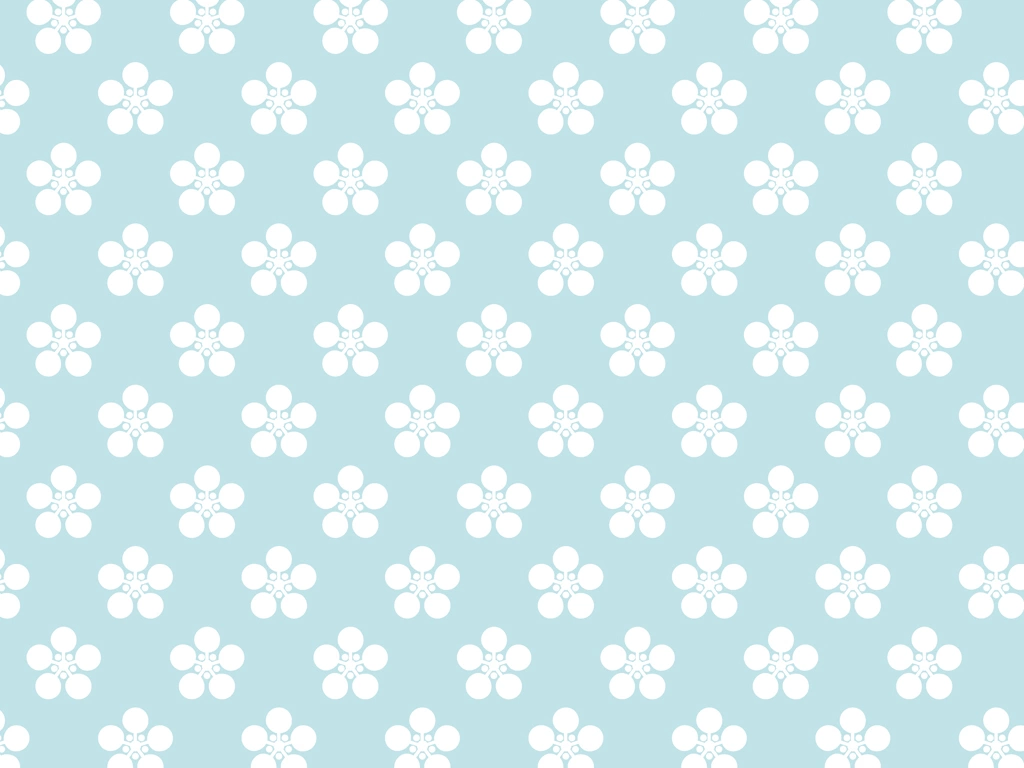 Set of 5 Japanese Apricot Blossom Pattern Background Illustrations and Vectors | White and Light Gray Blue