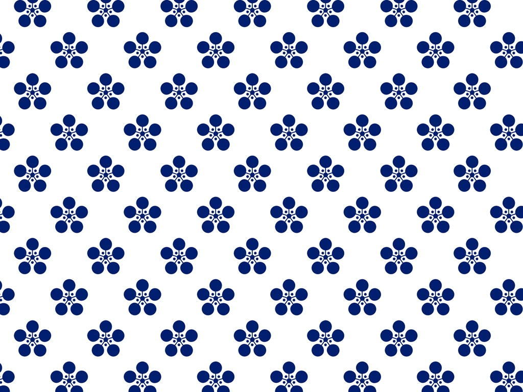 Set of 5 Japanese Apricot Blossom Pattern Background Illustrations and Vectors | Blue and White