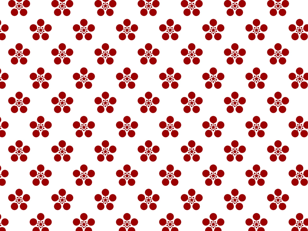 Set of 5 Japanese Apricot Blossom Pattern Background Illustrations and Vectors | Red and White
