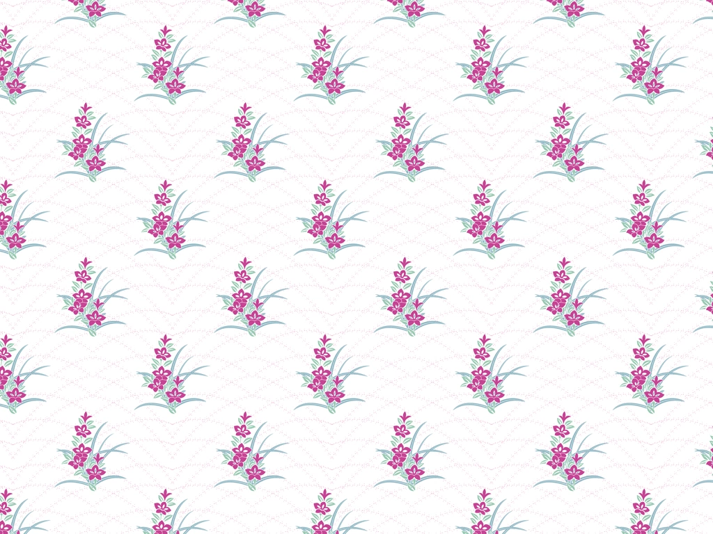 Set of 5 Balloon Flower Pattern Background Illustrations and Vectors | Pink Flowers and White Background