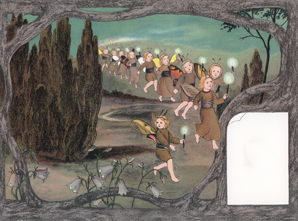 「ちょうちょのくに 挿絵 #7 （昨夜の蝶々の松明行列）」 ジビュレ・フォン オルファース | オリジナル