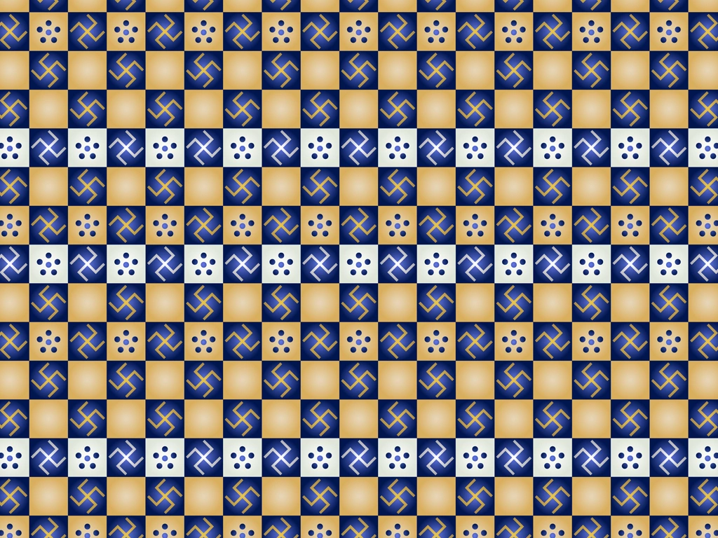 Set of 5 Six-Star and Swastika Crest Background Illustrations and Vectors | Beige and Navy