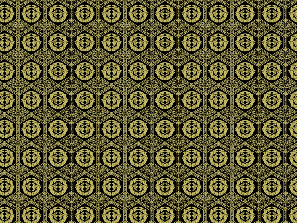 Set of 6 Bird and Dragon Pattern Background Illustrations and Vectors | Gold and Black