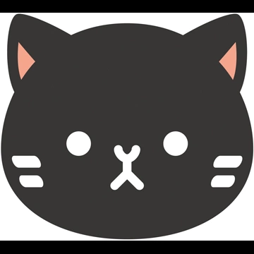 6種類の猫の顔のイラストとベクター