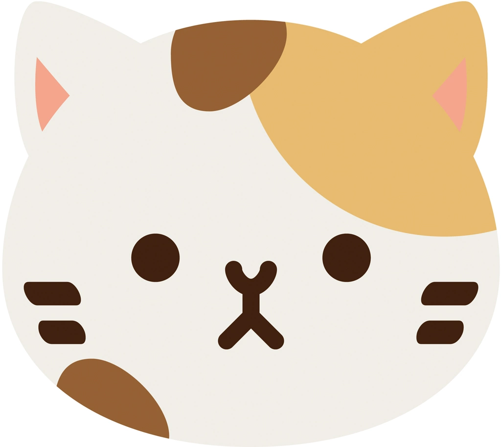 Set of 6 Cat Head Illustrations and Vectors | Calico Cat