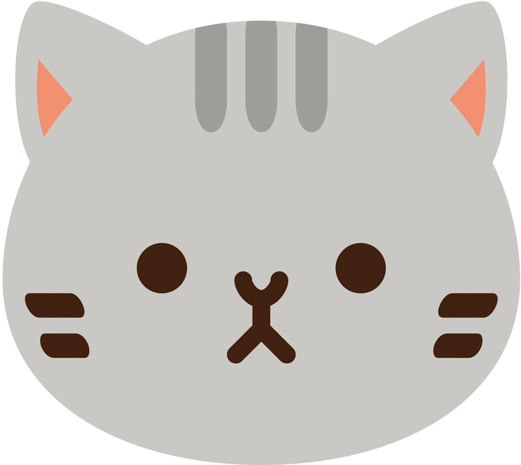 Set of 6 Cat Head Illustrations and Vectors | Silver Tabby Cat