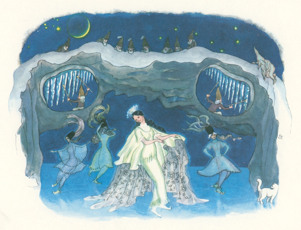 Ice Dance from “Winter’s Tale” by Ernst Kreidolf | from Fukuinkan Shoten