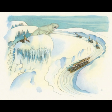 Sledging from “Winter’s Tale” by Ernst Kreidolf