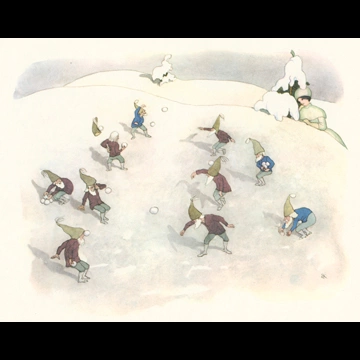 Snowball Fight from “Winter’s Tale” by Ernst Kreidolf