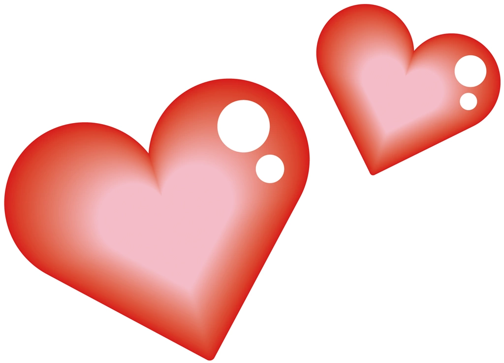 Set of 6 Two Heartsl Illustrations and Vectors | Red