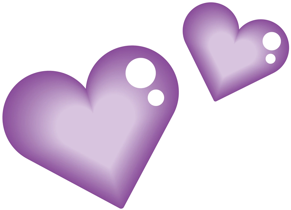 Set of 6 Two Heartsl Illustrations and Vectors | Purple