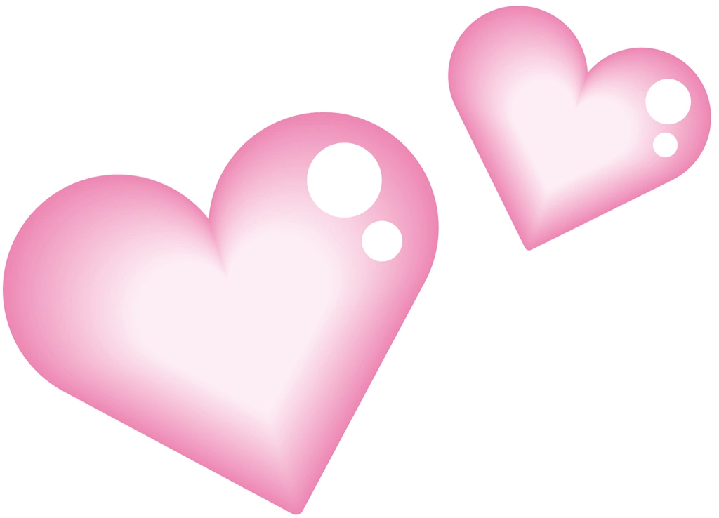 Set of 6 Two Heartsl Illustrations and Vectors | Pink