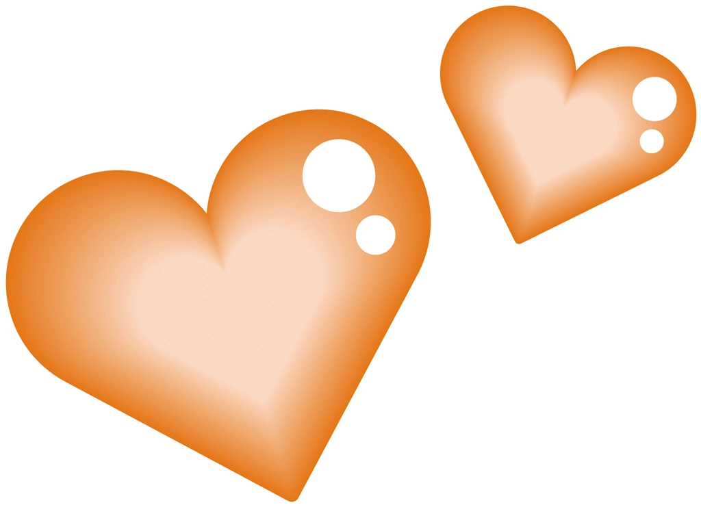 Set of 6 Two Heartsl Illustrations and Vectors | Orange