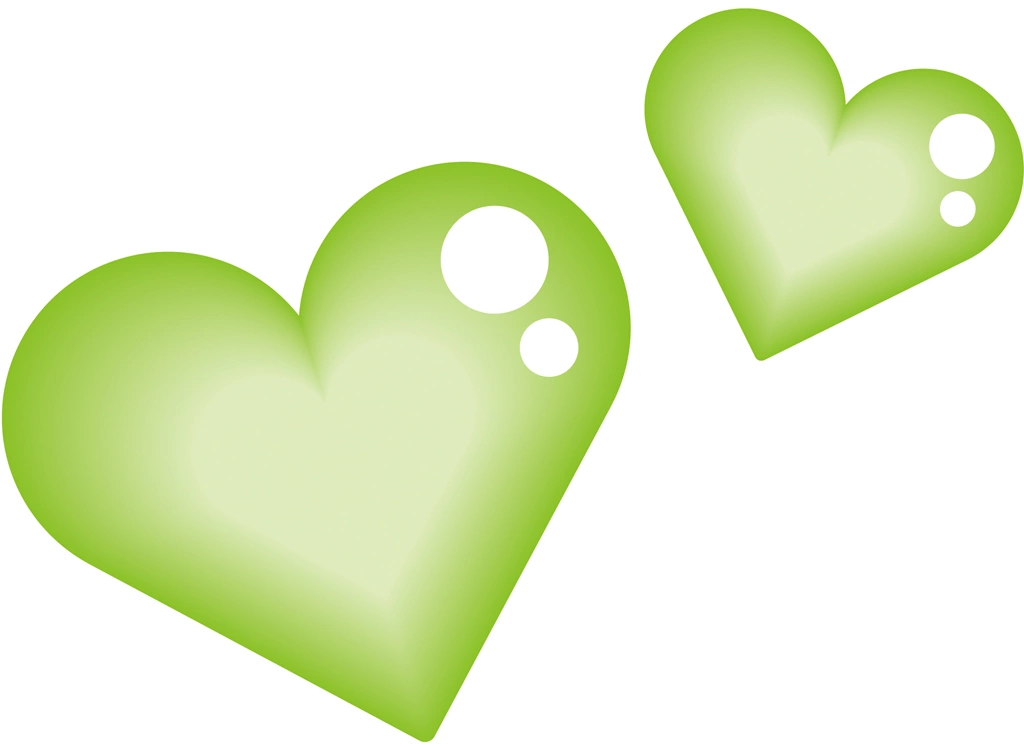 Set of 6 Two Heartsl Illustrations and Vectors | Yellow Green