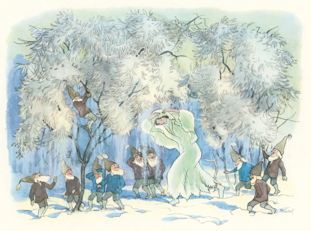 In the Frosty Forest from “Winter’s Tale” by Ernst Kreidolf | from Fukuinkan Shoten