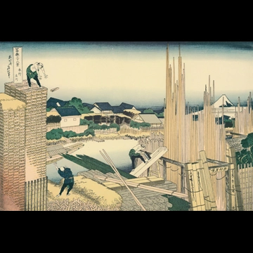 「富嶽三十六景 本所立川」 葛飾北斎 （1830年頃）