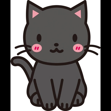 3種類の座った猫のイラストとベクター